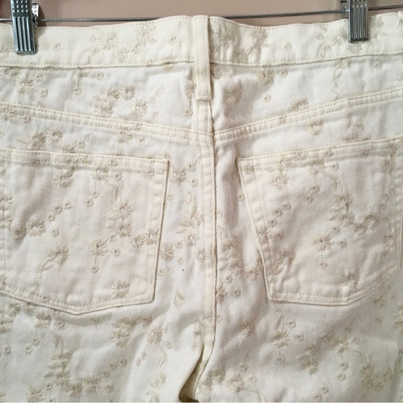 New J.CREW DENIM Size 28 Billie Demi Boot Cut Crop Jean Eyelet Cream - Picture 6 of 12